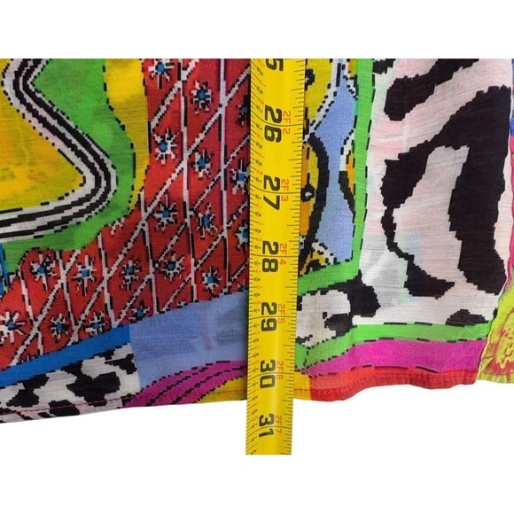 Dopamine Maximalist Abstract Artsy Tunic Color Cotton Pleats Collection Pings XL - Picture 15 of 16